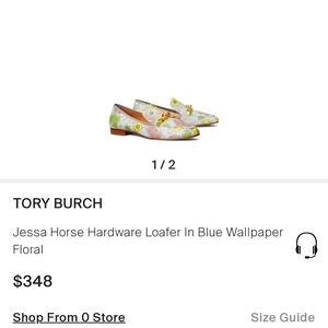 Jessa Horse Hardware Loafer In Blue Wallpaper Floral